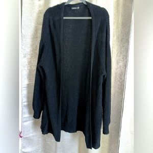 PLUS SIZE BALLOON SLEEVE BOYFRIEND CARDIGAN